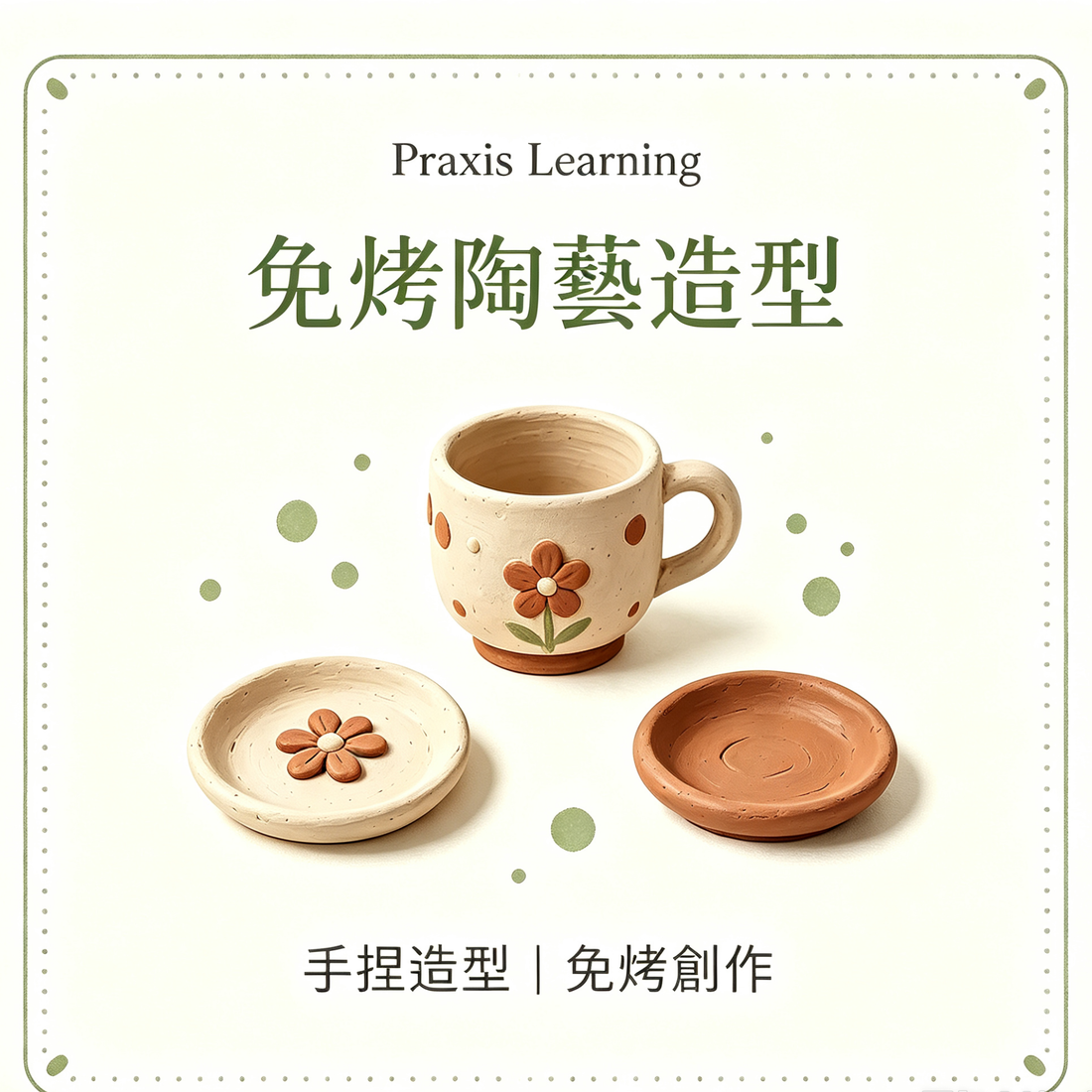 免烤陶藝造型｜手捏造型免烤創作手工課｜Praxis Learning
